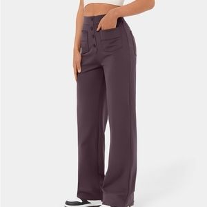 NWT Halara High Waisted Button Multiple Pockets Straight Leg Casual Pants Sz XLP